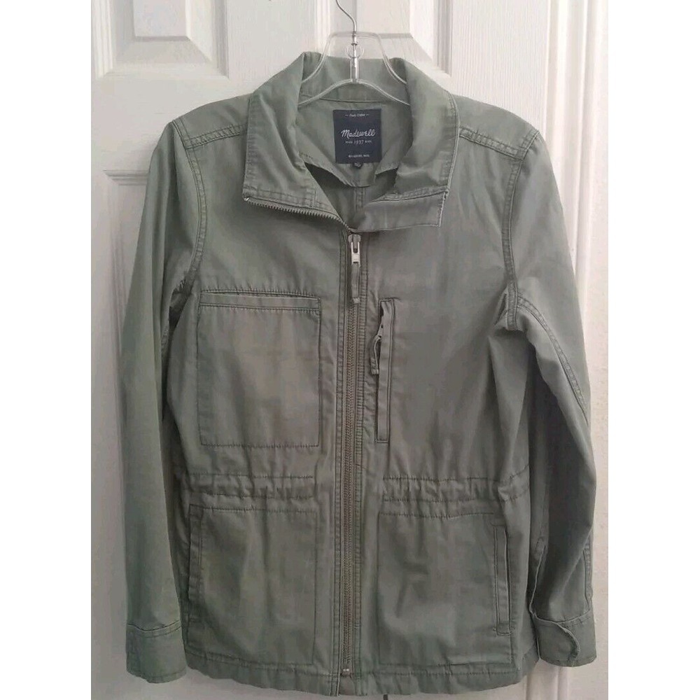 Madewell Utility Jacket Lightweight Military Green Full Zip Size XS‎
